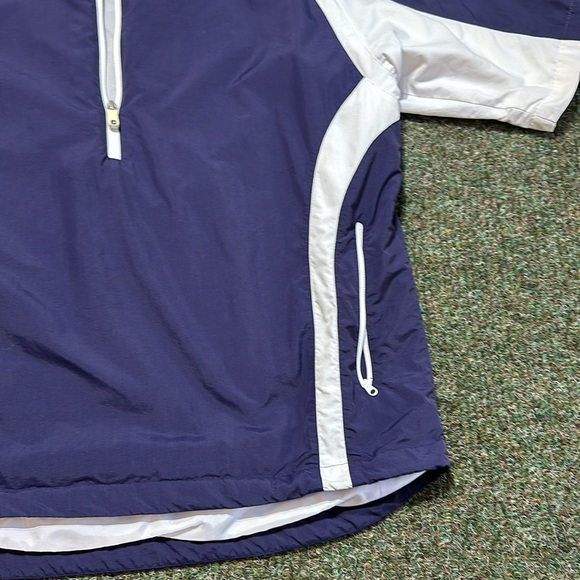 FootJoy Mens Jacket Blue Colorblock 1/2 Zip Anorak Nylon Windbreaker - Picture 6 of 14